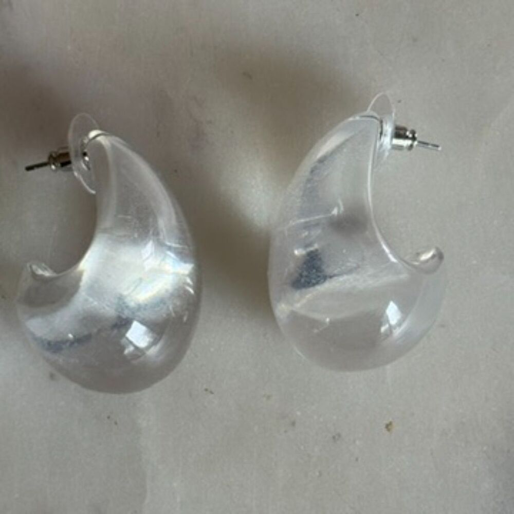Clear Lucite Hoop Earrings - Women Jewelry Earrings